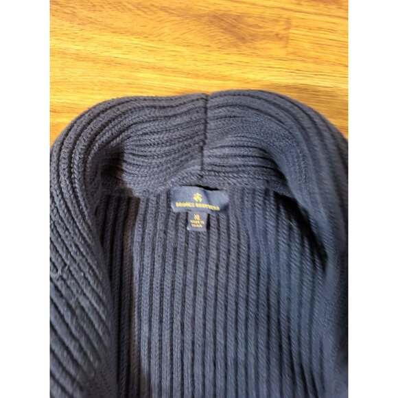 Brooks Brothers Chunky Cotton Mens Size XL Navy Blue Cardigan Sweater - Picture 3 of 5